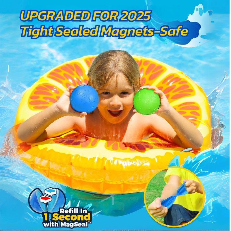 Z051 ลูกโป่งน้ำ ลูกโป่งน้ำแม่เหล็ก ลูกบอลเติมน้ำ บอลซิลิโคน เล่นซ้ำได้ ของเล่นสะว่ายน้ำ