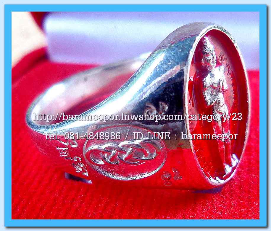 แหวน ไอ้ไข่ เด็กวัดเจดีย์ รุ่นเจริญทรัพย์ ๖๑ เนื้อเงิน หลายลาย ขนาด 18,19,20