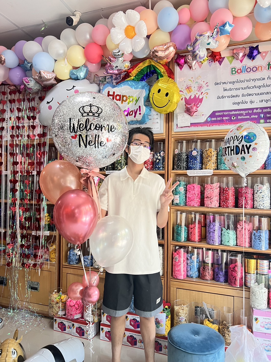 ลูกโป่งแรกเกิด ลูกโป่งรับขวัญหลาน welcome baby