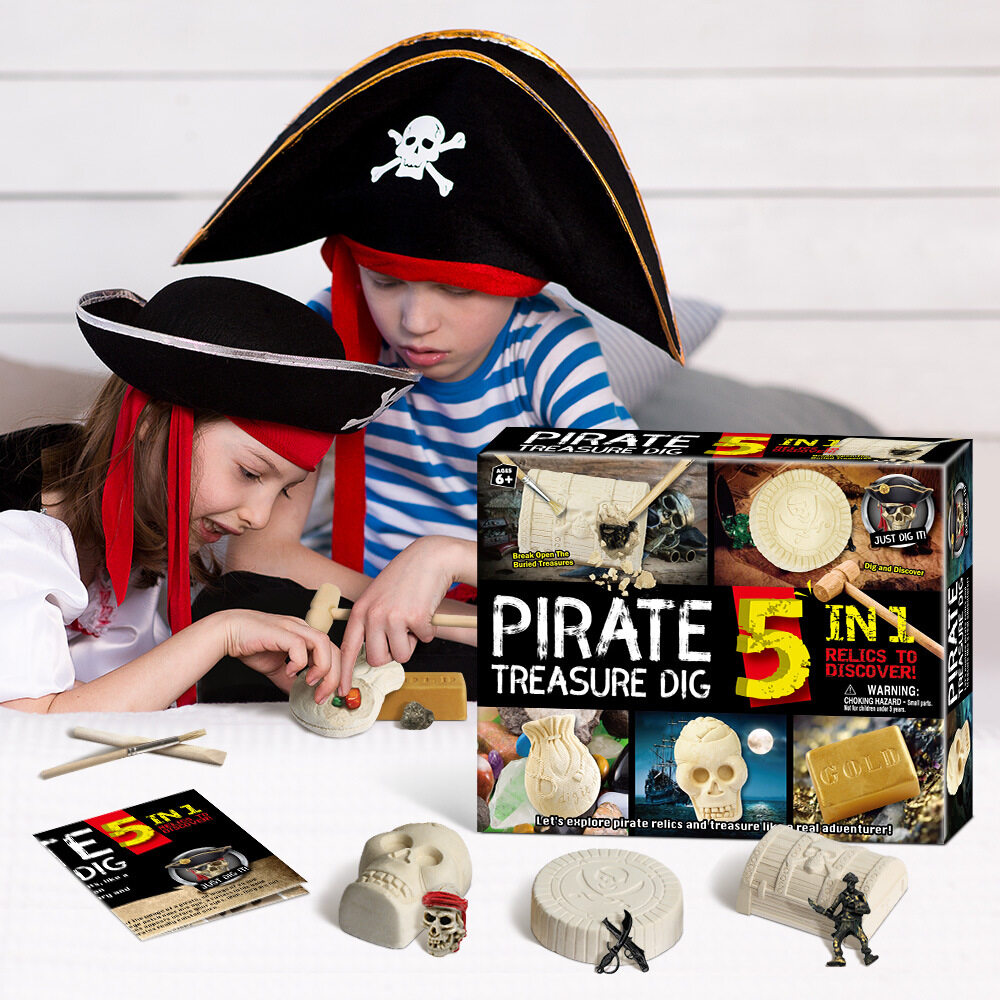 VB083 ชุดของเล่น ชุดขุดโจรสลัด Pirate 5 in 1 DIY ของเล่นเพื่อการศึกษา