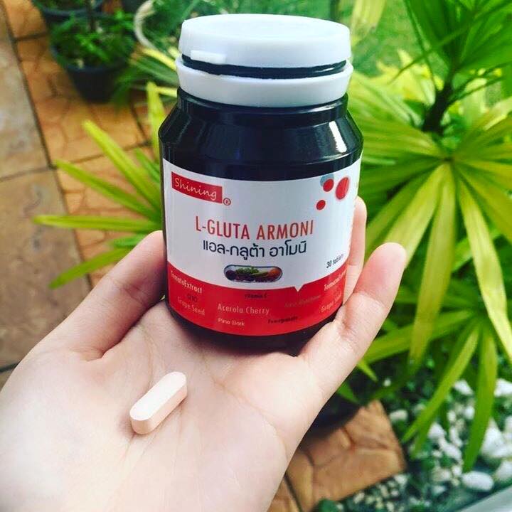 Shining L-gluta Armoni แอล-กลูต้า อาโมนิ วิตามินเร่งขาว ดีกว่าวิตามินซีทั่วไป 10 เท่า ราคา 250 บาท