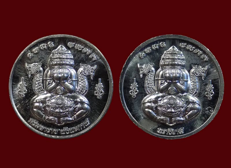 พระปิดตาศรีมหาราชพังพะกาฬ ร่วมสร้างวิหารองค์พ่อจตุคามรามเทพนราธิวาส ปี 2550 เนื้อดีบุก