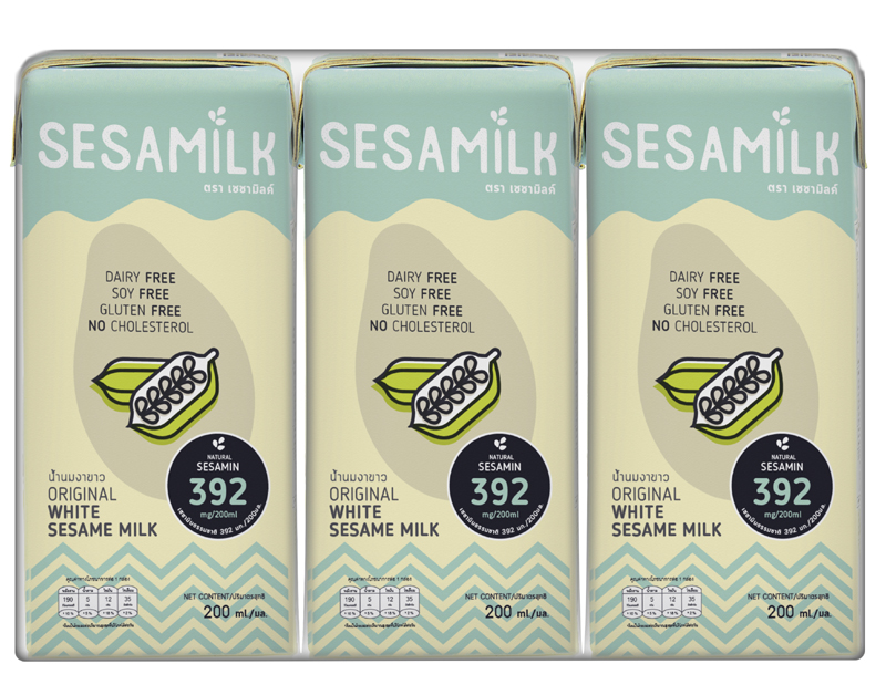 33-017-1100-1 เซซามิลค์ *นมงาขาว *สีเขียว 200มล. แพ็ค3กล่อง
