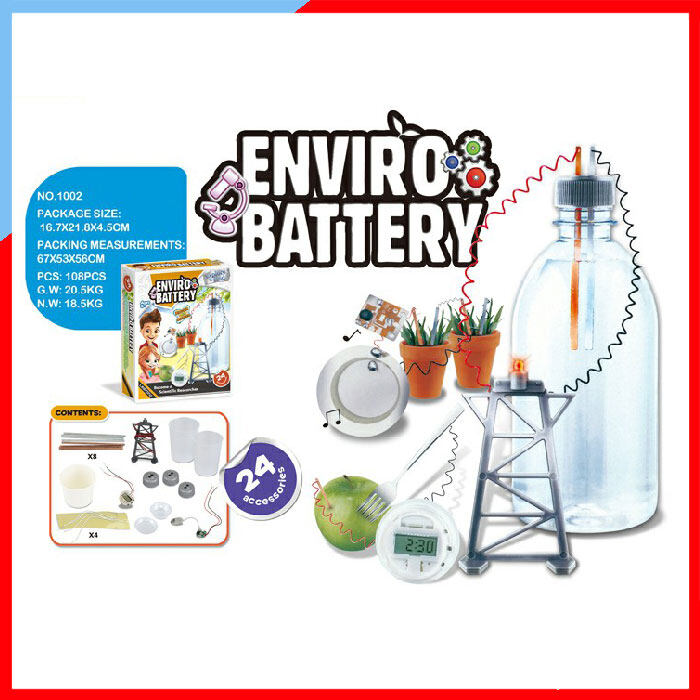 VB042 Enviro Battery ชุดทดลองวิทยาศาสตร์ ของเล่น DIY ชุดทดลองแบตเตอรี่ กระแสไฟฟ้าจากพืช ของเล่นวิทยาศาสตร์ ของเล่นเสริมพัฒนาการ