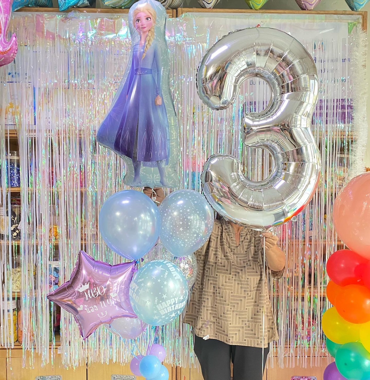 ลูกโป่งเจ้าหญิงแอนนา เอลซ่า พร้อมตัวเลขจัมโบ้ 40 นิ้ว