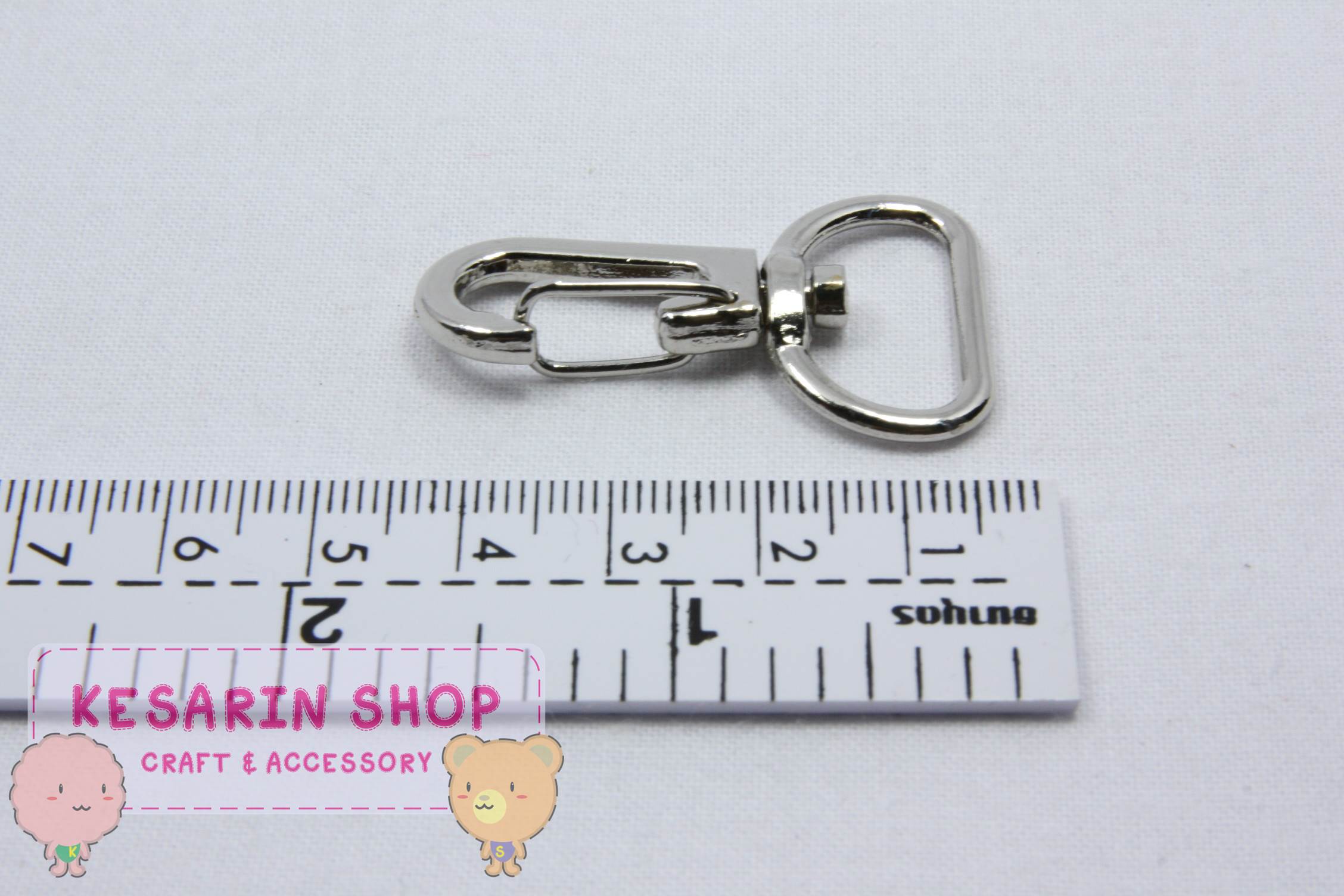 คอหมาก้านดีด สีเงิน ขนาด 4 cm