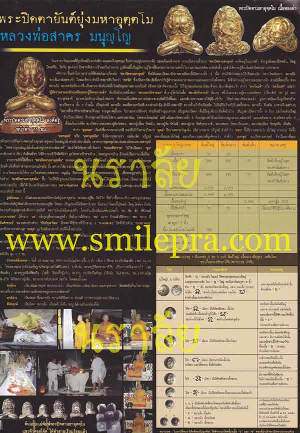 พระปิดตายันต์ยุ่งมหาอุตตโม ไตรมาส ๕๓ หลวงพ่อสาคร วัดหนองกรับ จังหวัดระยอง ปี 2553