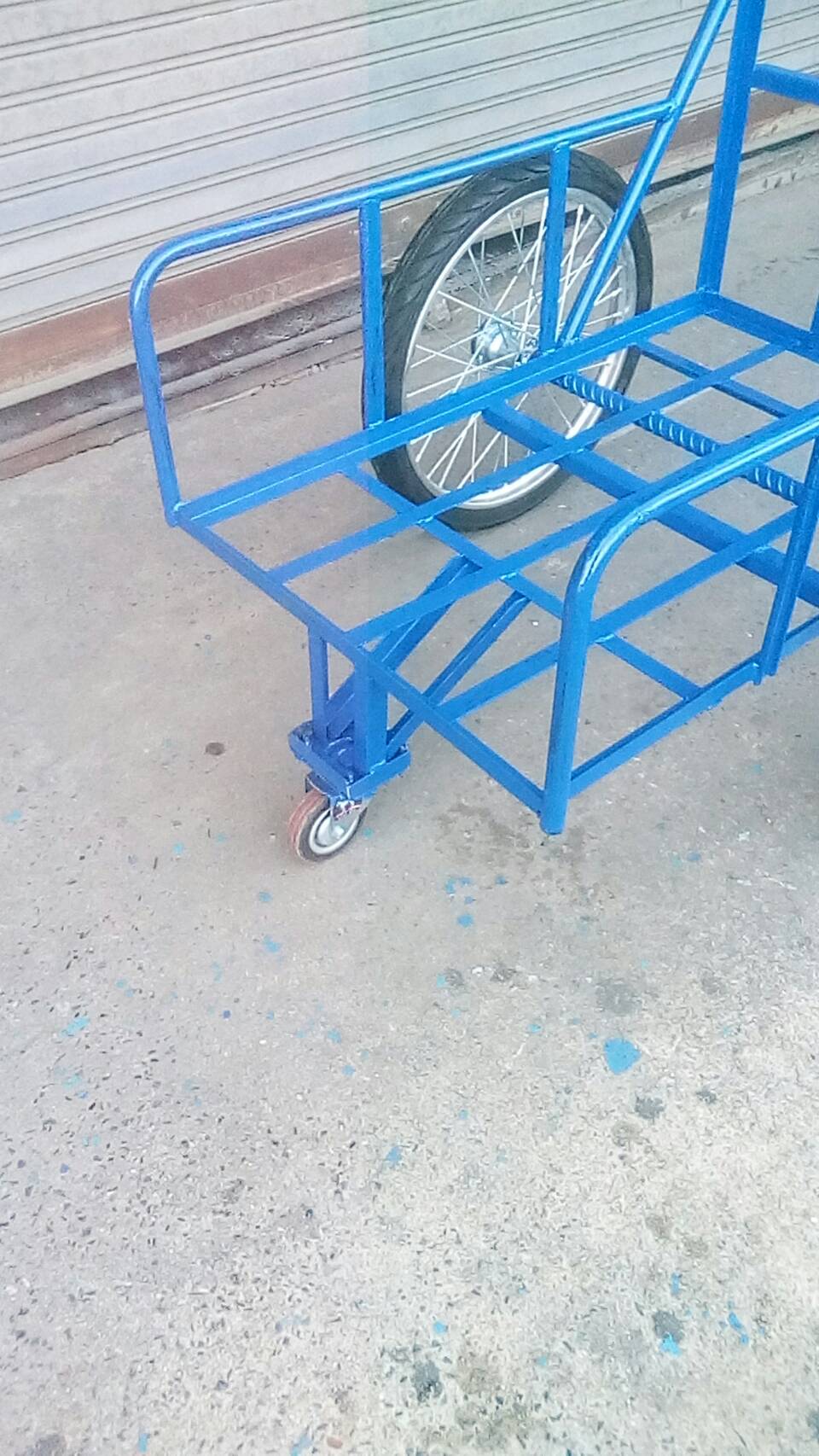 รถเข็นของล้อหน้าหมุนได้ ล้อหลัง17นิ้วยางมอไซค์(ไม่มีรั้วกั้นด้านหน้า)