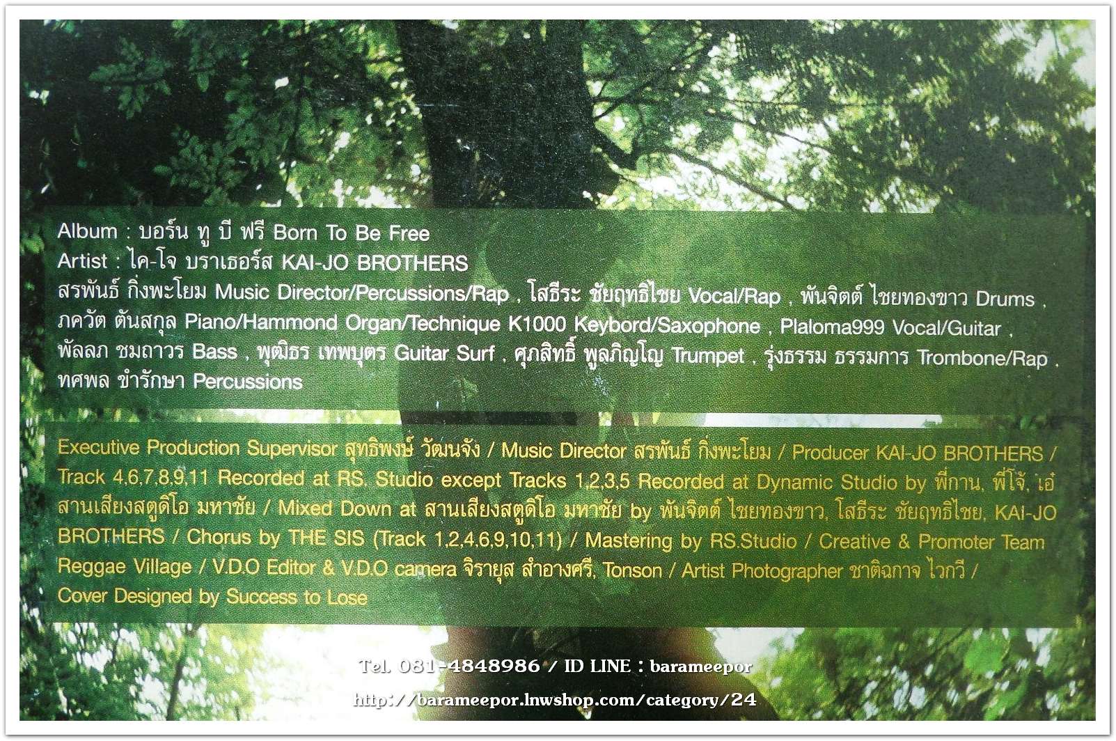 ไค-โจ- บราเธอร์ส ชุด Born To Be Free 2 dise