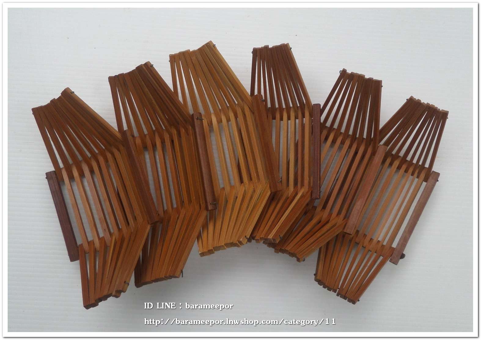 ผลิตภัณฑ์ไม้ไผ่ญี่ปุ่นเป็นรูปเรือ พับเก็บได้ สำหรับวางตะเกียบหรือช้อน ขนาดยาว 9 นิ้ว ชุดเซ็ท 6 ชิ้น