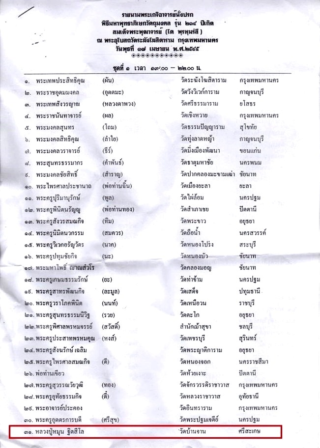 สมเด็จวัดระฆัง รุ่น 214 ปี พิมพ์นิยม เกศทะลุซุ้ม หลวงปู่หมุนร่วมปลุกเสกปี 2545..1