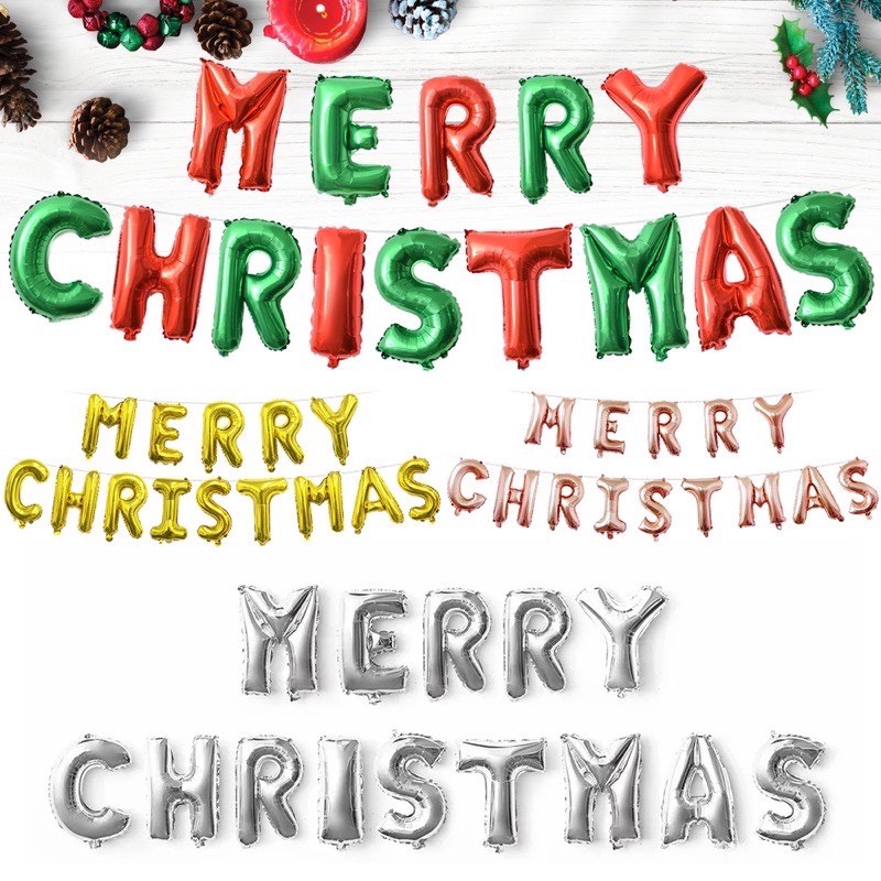 ลูกโป่งอักษรChristmas Balloons 16นิ้ว เลือกสีในหมายเหตุ