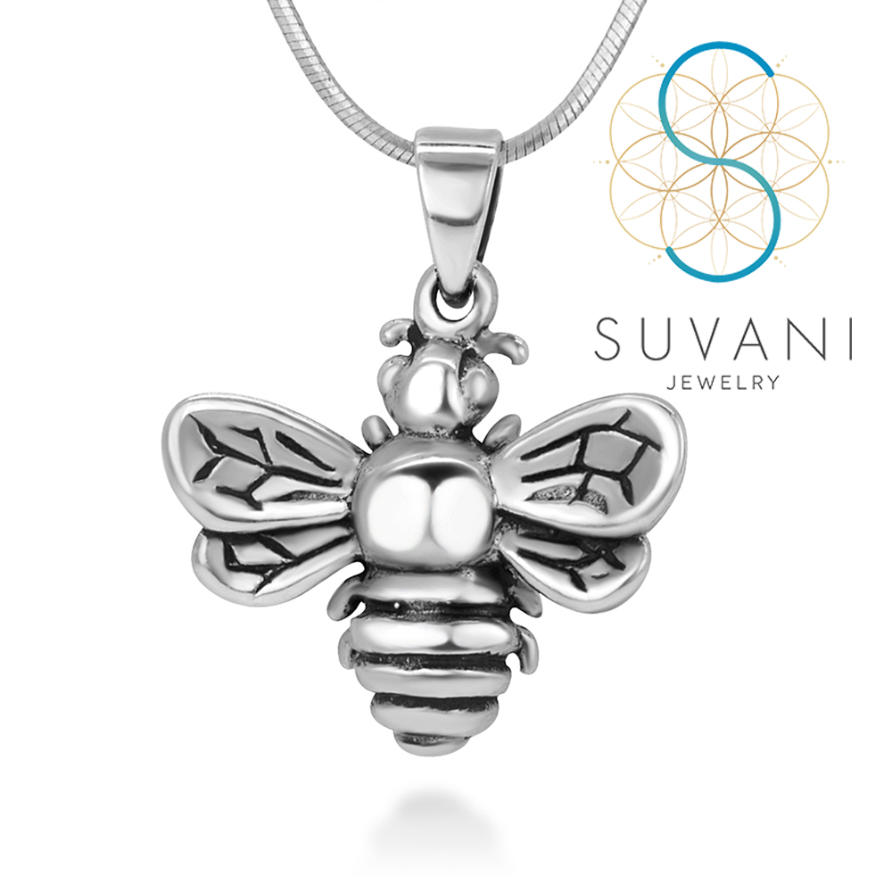 SUVANI เงินแท้ 92.5% จี้ผึ้งน้อยสุดน่ารัก จี้พร้อมสร้อยคอ เครื่องประดับเงินแท้