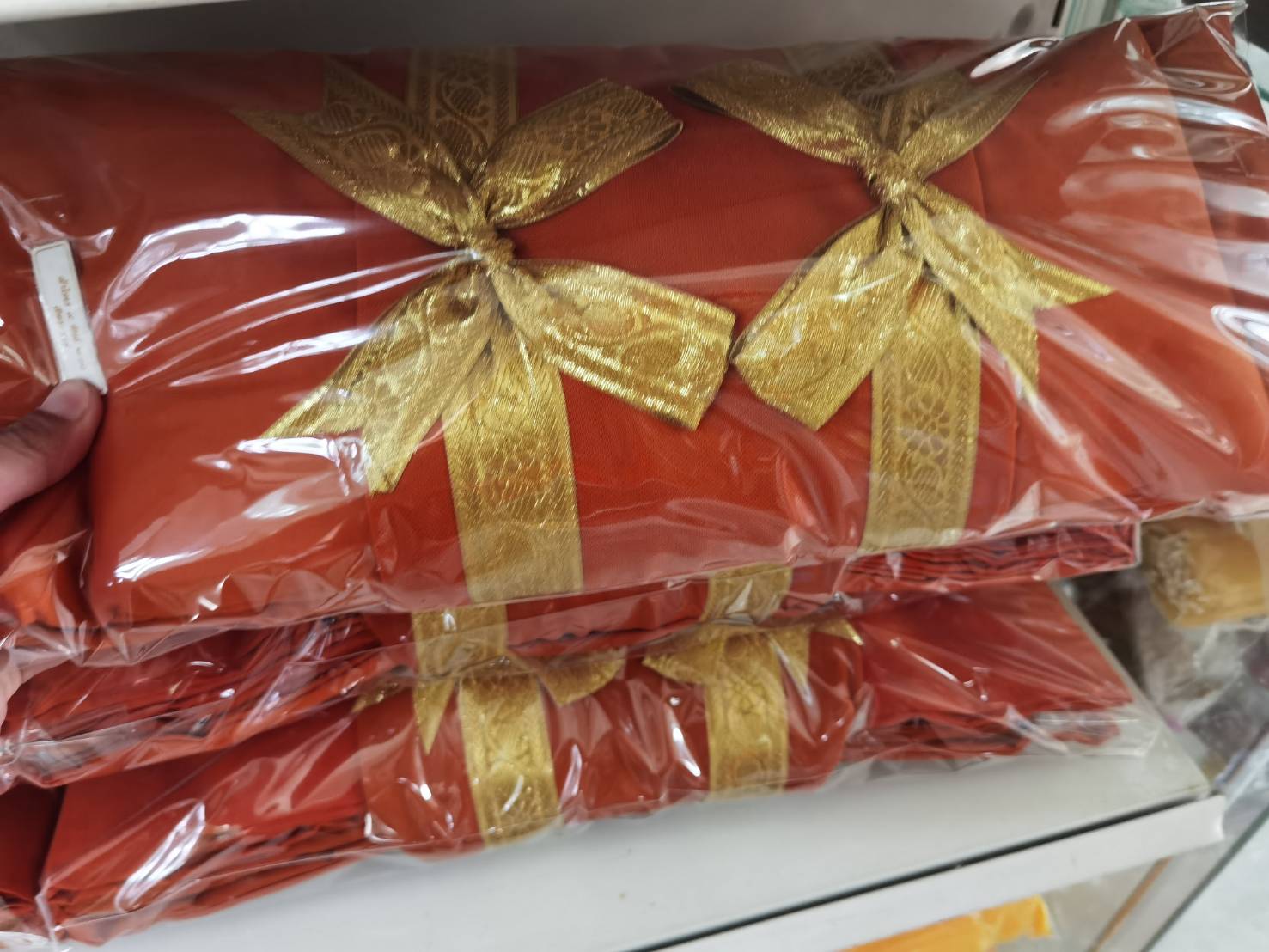 ผ้าไตรมิชลิน 1.90 เมตร สีราชเข้ม ผูกโบว์สวยงาม