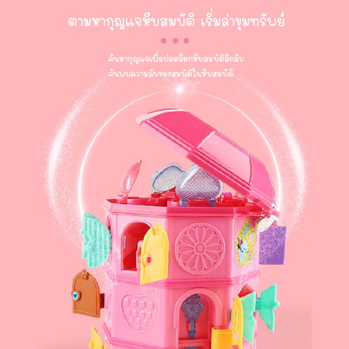 SR122ของเล่น เซอร์ไพร์ส ไข่เซอร์ไพร์ส กล่องของเล่นแห่งความลับ กล่องไขกุญแจ ปราสาทปริศนา funlockets Surprise Treasure