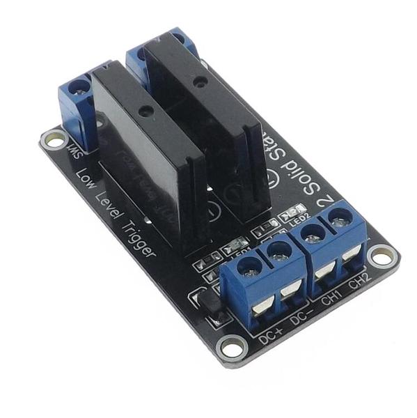 2 Channel 5V Solid State Relay (SSR) with Fuse 250V 2A