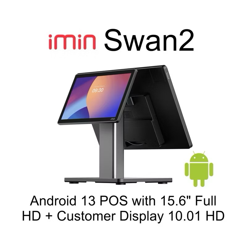 โพสใช้ฟรีไม่มีรายเดือน ไม่ล๊อคเครื่อง iMIN Swan2 - รุ่น 2 จอ 15.6" Full HD + 10.1" HD | Android 13 CPU 8Core Ram4/64