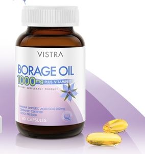 Vistra Borage Oil 1000 mg. Plus Vitamin E 100 แคปซูล