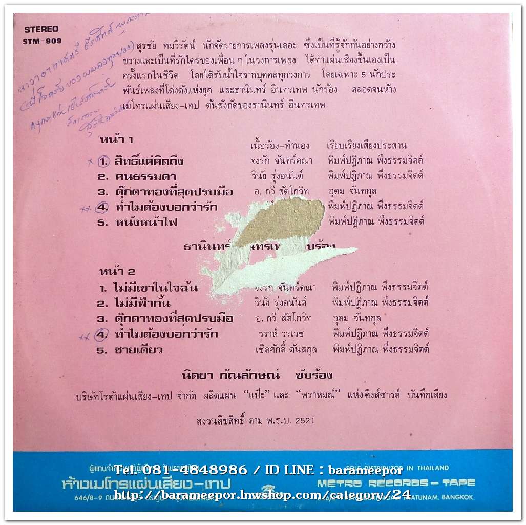 ธานินท์ อินทรเทพและนิตยา กัณลักษณ์ จากบทประพันธ์ของ 5 ขุนพลเพลง