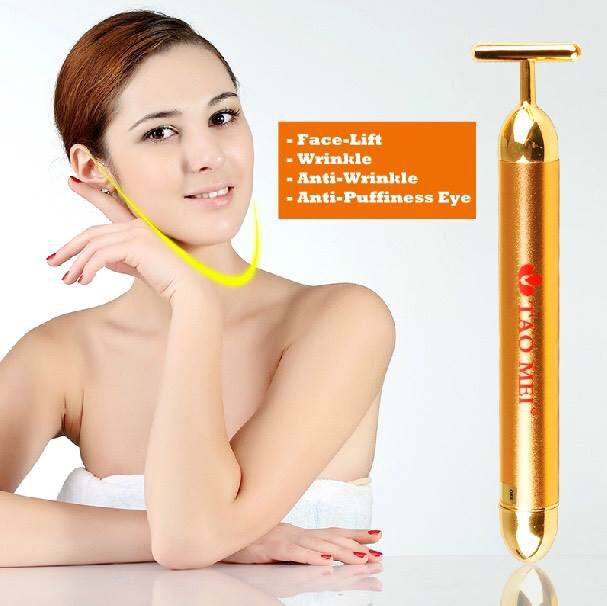 เครื่องนวดหน้าทองคำ 24K Gold Plated Energy T-Shape Beauty Bar ราคา 350 บาท