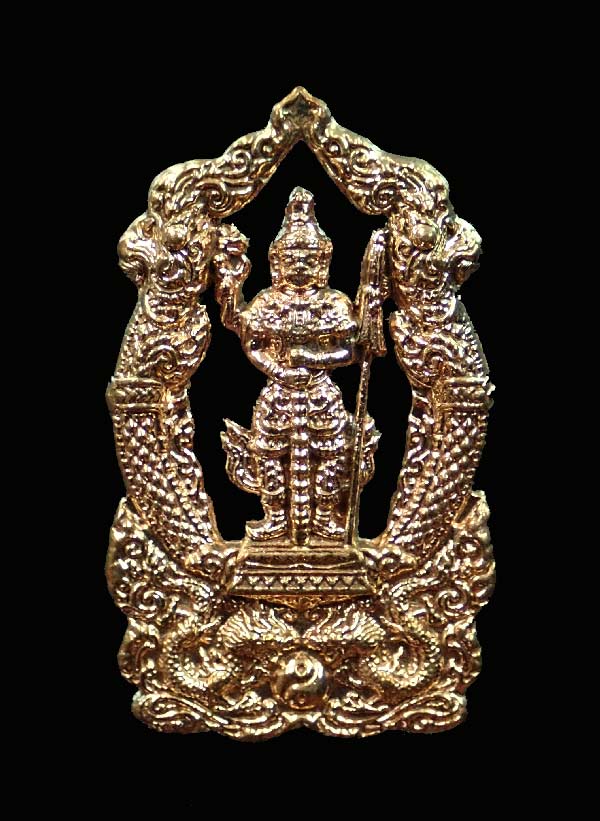 ท้าวเวสสุวรรณตรีพระเพลา (2 หน้า) ปี 2555 รุ่นรวย เฮง สยบมหาอุทกภัย เนื้อทองแดง