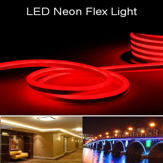 ไฟเส้น LED Neon Flex แบบ AC220V สีแดง ม้วน50เมตร