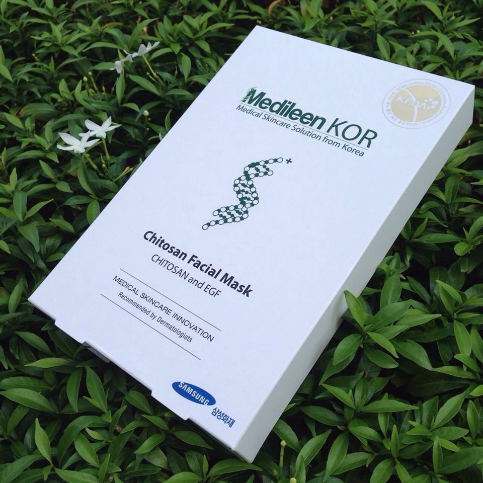 Medileen KOR Chitosan Facial Mask แผ่นมาส์กหน้า เมดิลีน 4 แผ่น