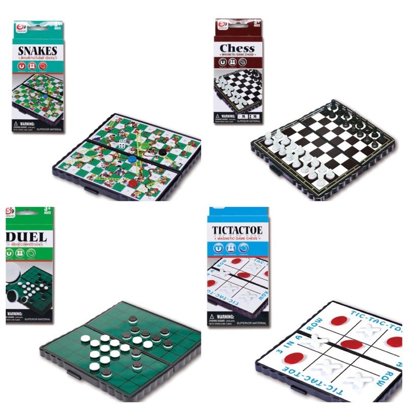 BO274 เกมส์กระดานหมากรุกแม่เหล็ก เกมบันไดงูแม่เหล็ก ขนาด15x15 cm หมากฮอส โอเทลโล่ โอเอ็กซ์ ฝึกสมอง ของเล่นเสริมพัฒน
