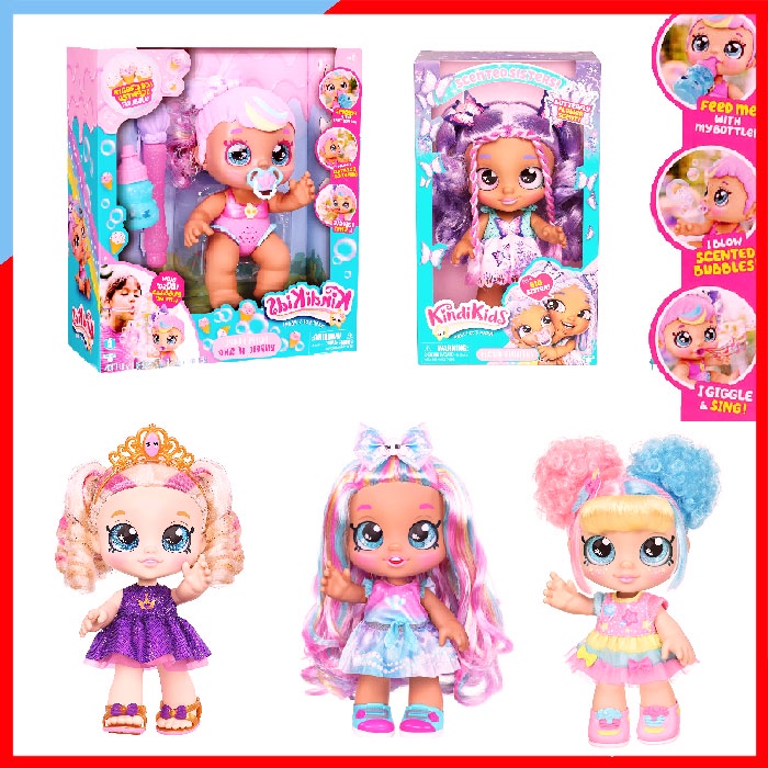 ของแท้ SR121 Kindi Kids Scented Sister รุ่นใหม่! Poppi Pearl Bubble ตุ๊กตาเด็ก ดื่มนม ร้องเพลงได้ เป่าฟองสบู่ มีกลิ่น