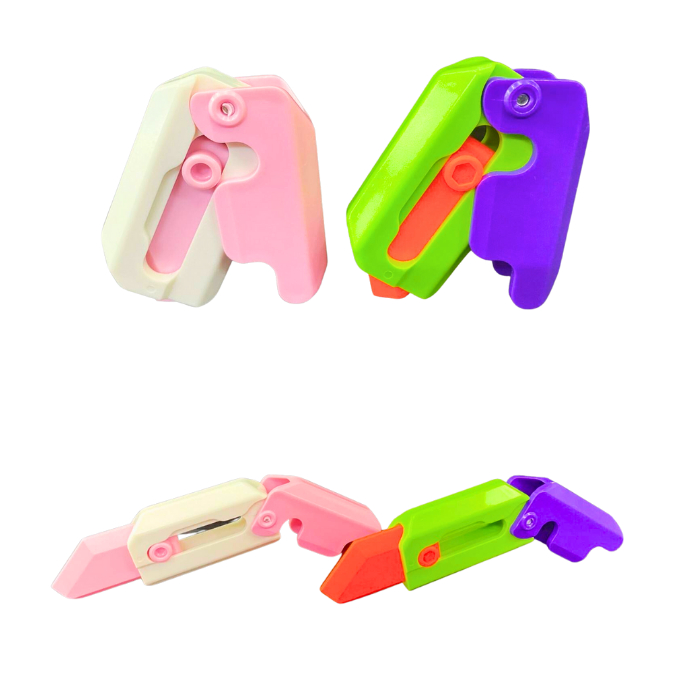 BO296 มีดแครอท มีด3d มีดหัวผักกาด มีดหัวไชเท้า ✨เรืองแสง มีไฟ ✨ มีดเนิร์ฟพับได้ ของเล่นคลายเครียด