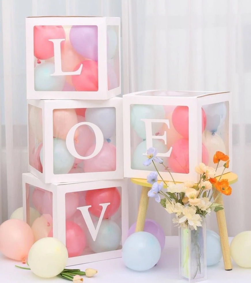 กล่องลูกโป่ง เล็ก 4 ชุด LOVE