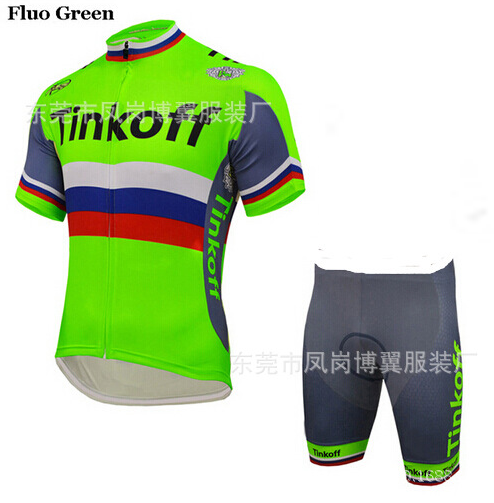 ชุดปั่นจักรยาน Tinkoff Saxo 2016 Flou Green เสื้อปั่นจักรยาน และ กางเกงปั่นจักรยาน