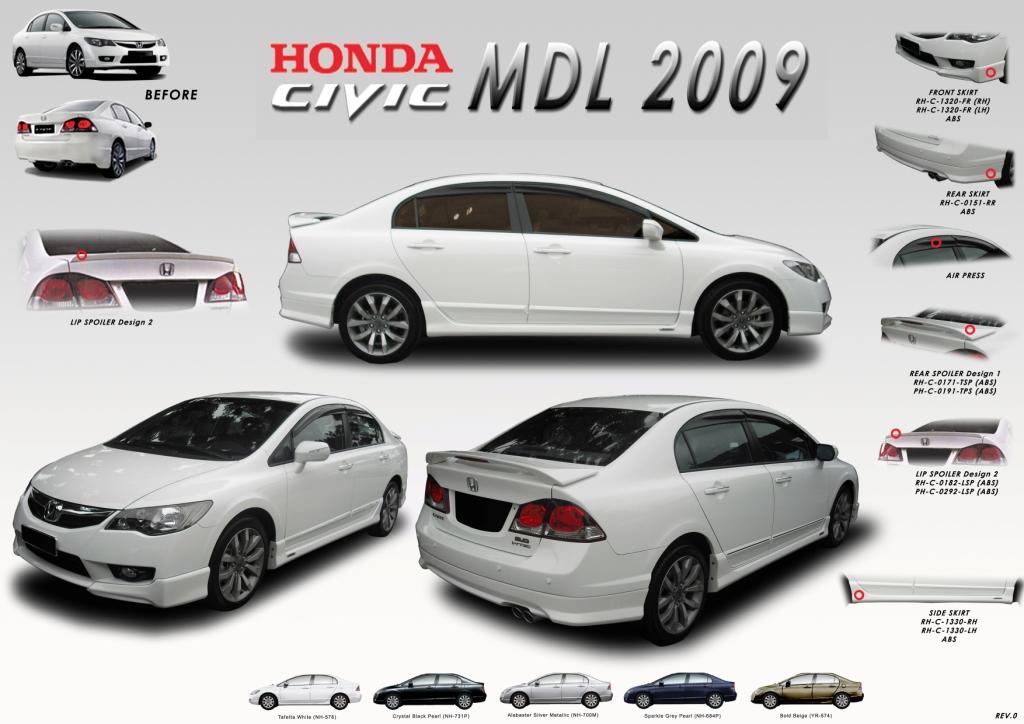ชุดแต่งรอบคัน Honda Civic 2009 2010 2011 Mudulo