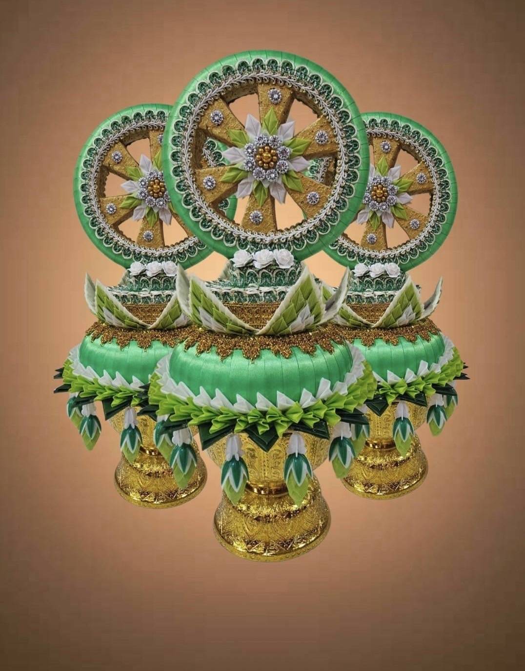 ต้นเทียน ธรรมจักร (1 ชุด มี 3 พาน)