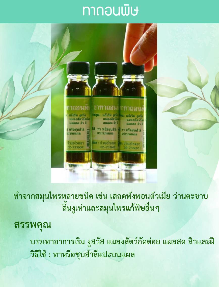 51-171-1100-1 ยาทาถอนพิษ *บ้านอโรคยา *ขวด 22มล.