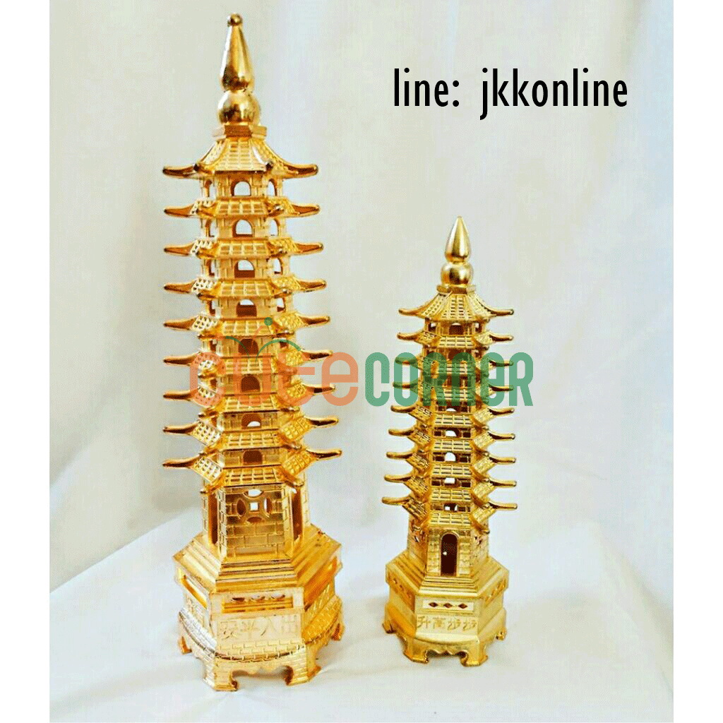 01731-โมเดลเจดีย์เหวินชางสีทอง 25ซม - ฟรีค่าส่ง