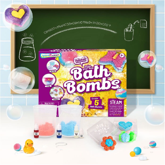 VB050-C145 กิจกรรม DIY Bath Bomb Kit ชุดทดลองทำบาธบอม ระเบิดอโรม่า Aroma สปาสำหรับแช่ในอ่าง ของเล่น ชุดทดลองวิทยาศาสตร
