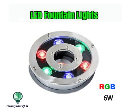 โคมไฟ LED ประดับใต้น้ำพุ 6w RGB
