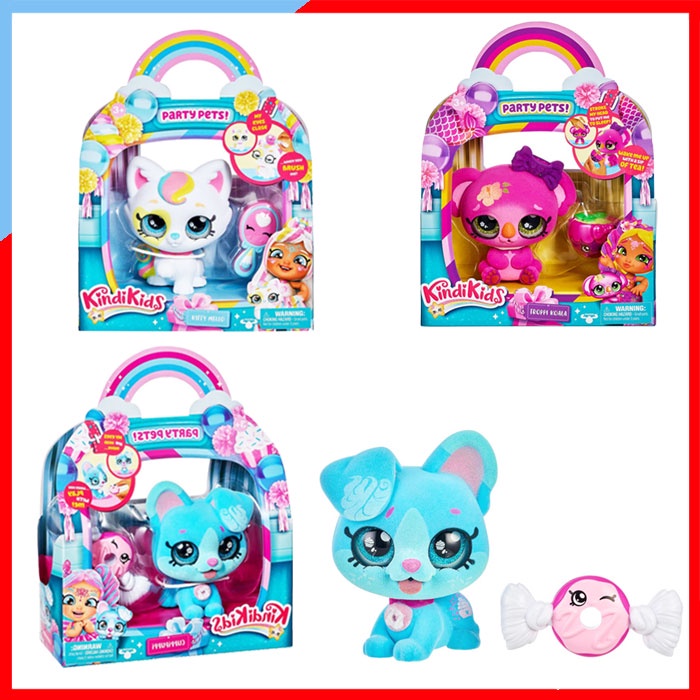 ของแท้ Kindi Kids Party Pets ตุ๊กตาสัตว์เลี้ยงแสนน่ารัก ของเล่นตุ๊กตา Fun Time Doll พร้อมชุดเซต ชุดของเล่นตุ๊กตา