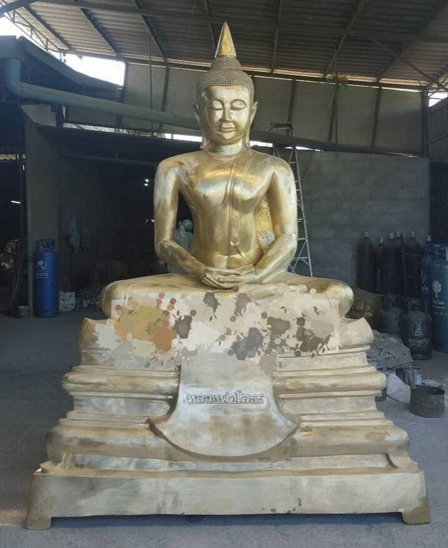 หลวงพ่อโสธร หน้าตัก 60 นิ้ว *พิมพ์เดียวกับวัดโสธร ( ฐาน 2.11 เมตร สูง 3.11 เมตร ลึก 1.17 เมตร น้ำหนัก 600 kg.) ทำสีหรือขัดเงาได้