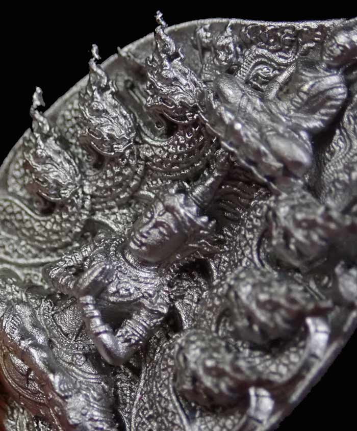 เหรียญหล่อพุทธศิลป์มุจลินท์นาคราชโพธิสักการ ปี 2563 (พระประจำวันเสาร์) *เป็นรุ่นแรก จากงานจิตรกรรม สู่งานประติมากรรม ศิลปะแห่งสีสัน* เนื้อไวท์บรอนซ์ White Bronze (รายการที่ 1.7 แยกชุดกรรมการใหญ่ ) หมายเลข 10 (พระสร้างเพียง 55 องค์)