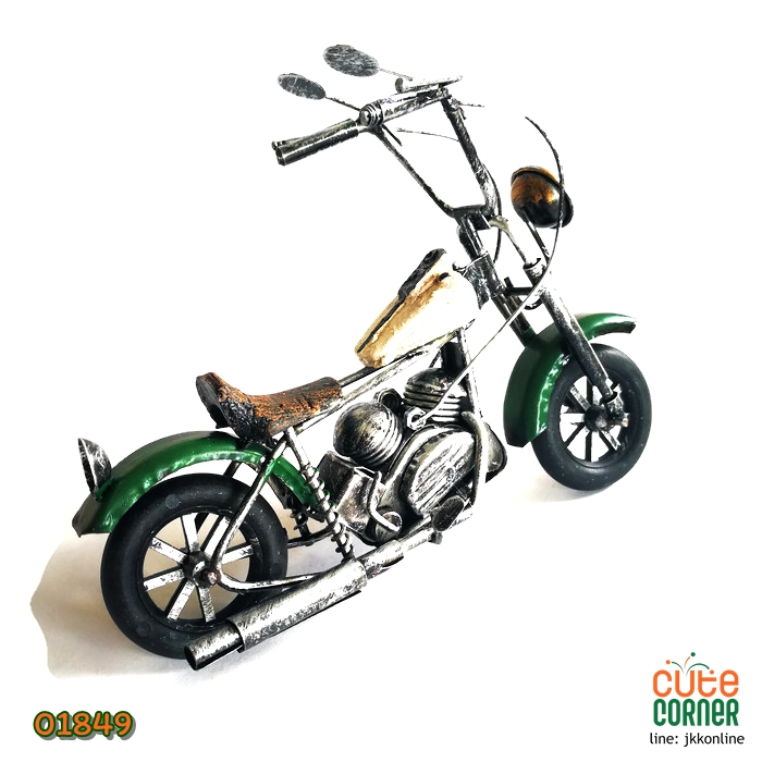 โมเดลรถมอเตอร์ไซค์ M244-Green&White ฟรีค่าส่ง