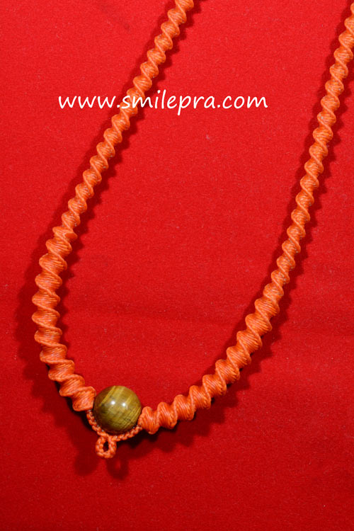 สร้อยเชือกเทียนถักพร้อมหินตาเสือ