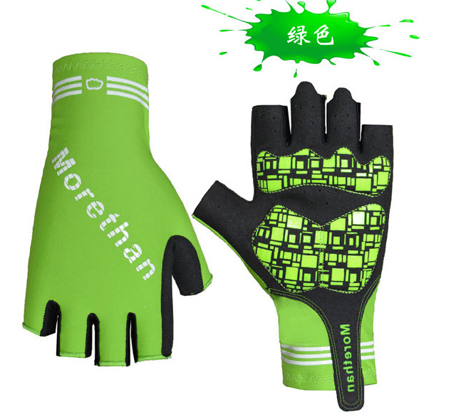 ถุงมือ จักรยาน เต็มข้อมือ Morethan สีเขียว