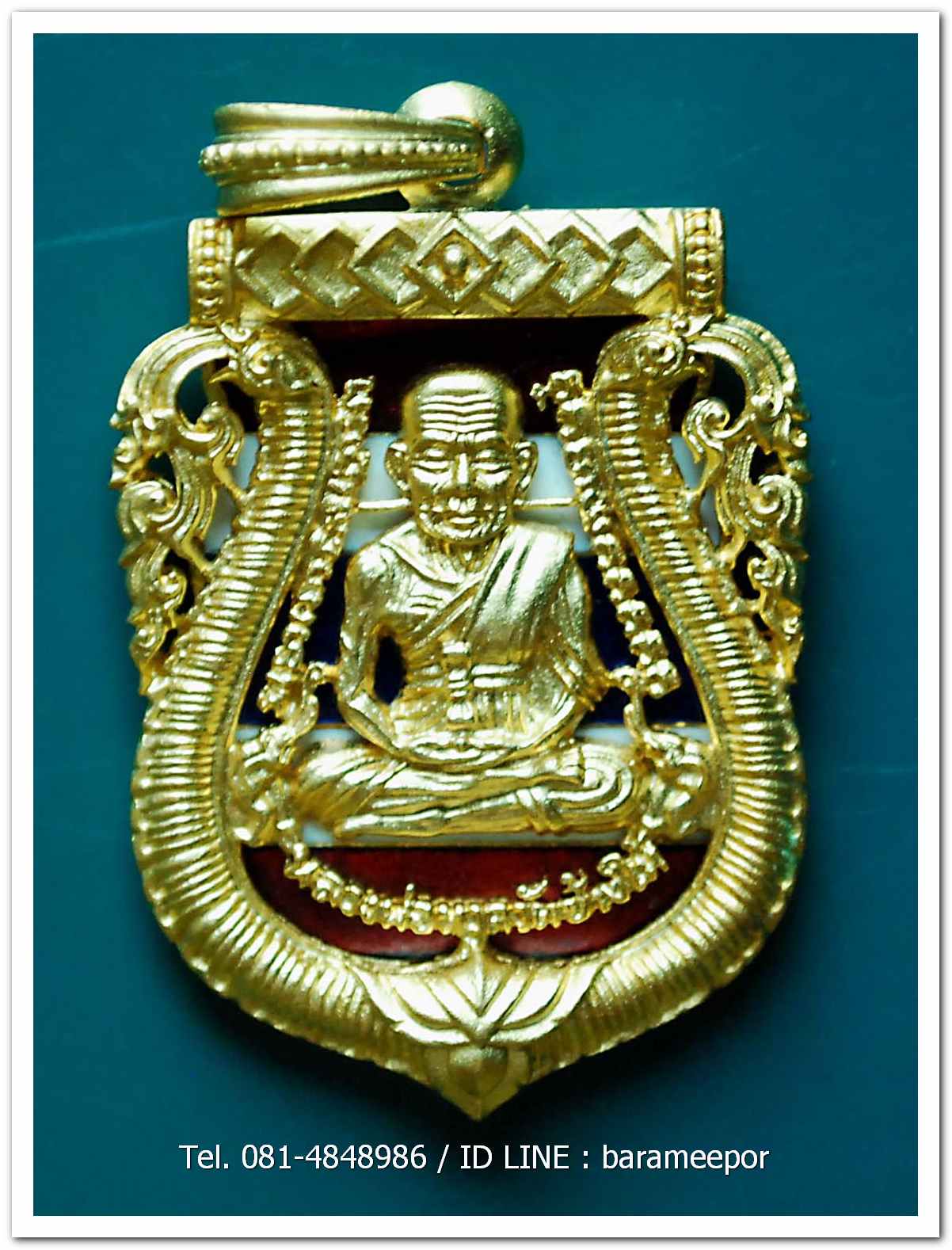 หลวงพ่อทวด 100 ปี อ.ทิม ศาลหลักเมือง เหรียญเสมาหน้าเลื่อน ฉลุลายยกองค์ เนื้อบรอนซ์นอก ลงยาราชาวดี สีธงชาติ หมายเลข ๖๙๒