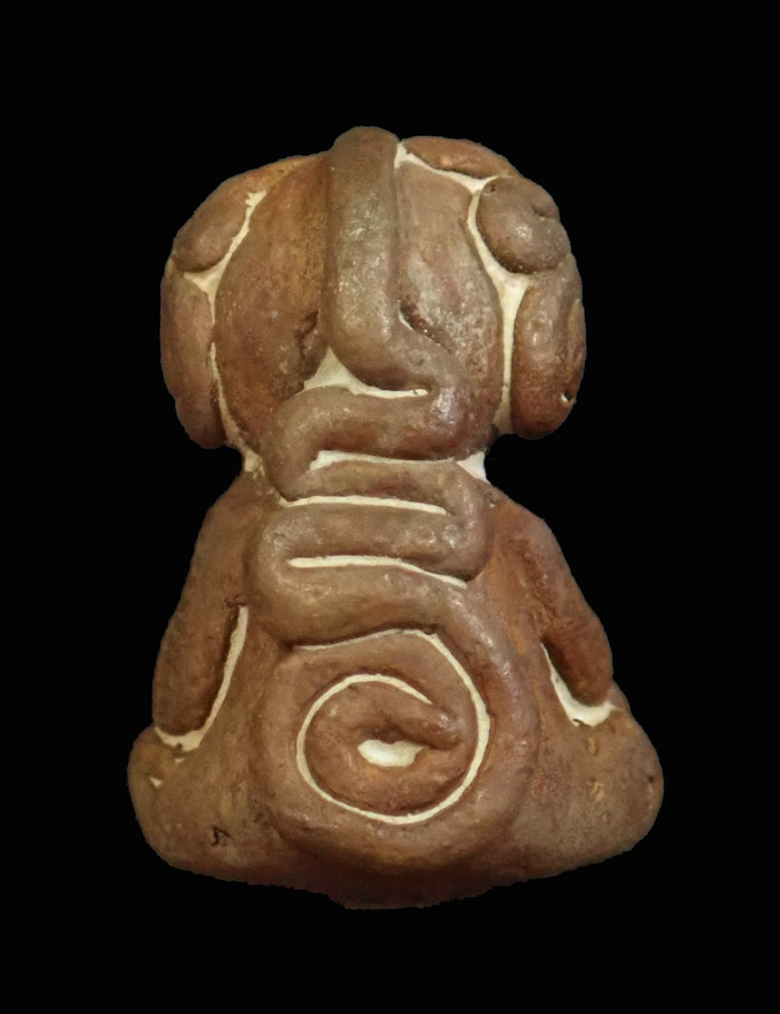 พระปิดตาหล่อโบราณ รุ่นแรก หลวงปู่ชัช วัดบ้านปูน จ.พระนครศรีอยุธยา ปี 2563 เนื้อทองแดงเถื่อน หมายเลข 285 ขนาดพระสูง 1.7 ซ.ม. พร้อมกล่องเดิม