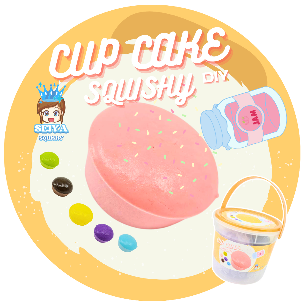 CB0793-52 สกุชชี่ CUP CAKE SQUISHY สกุชี่ หน้าหนึบ คัพเค๊ก ซุปเปอร์ สโลว์ เนื้อดี ของแท้ พร้อมอุกปรณ์ ตกแต่ง