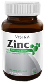 Vistra Zinc 15 mg Natural Extract 45 caps วิสทร้า ซิงค์