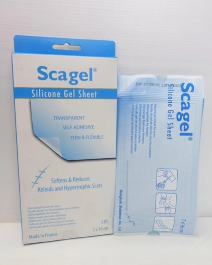 Scagel silicone gel sheet สการ์เจล แผ่นแปะซิลิโคน แผ่นลดรอยแผลเป็นนูนทั้งเก่าและใหม่ ขนาด 7*16cm