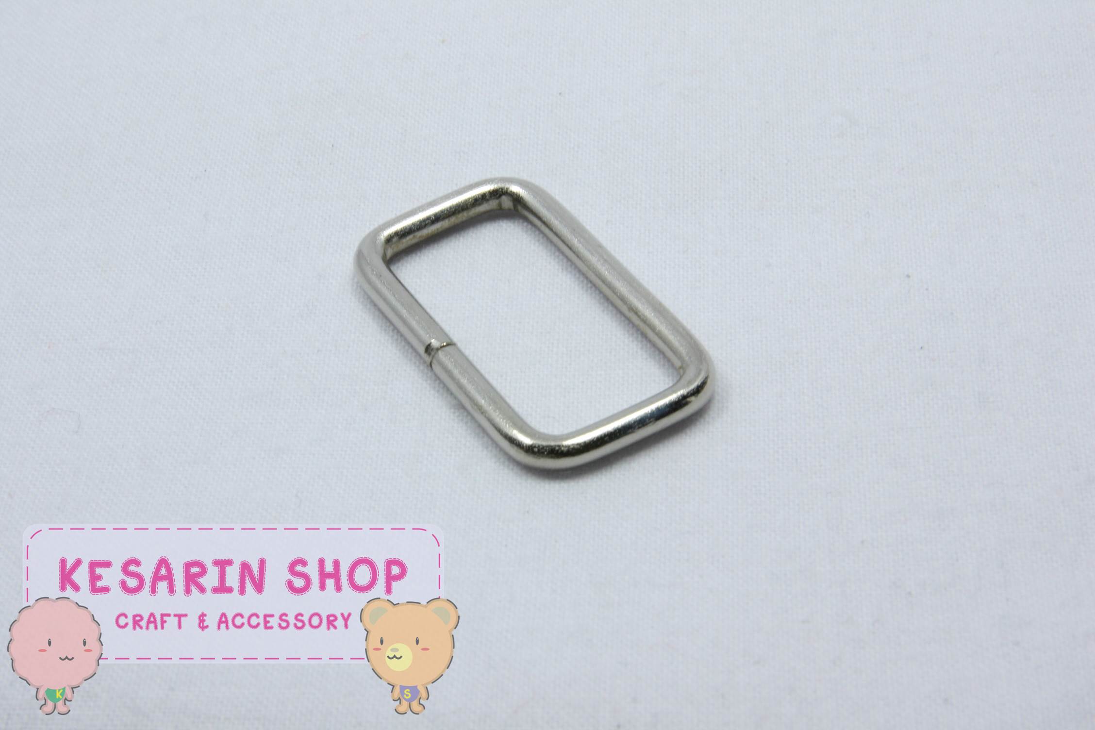 ห่วงสี่เหลียม สีเงิน ขนาด 1.5cmx3cm (#3)
